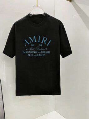 AMIRI Black Logo Print Crew Neck T-Shirt